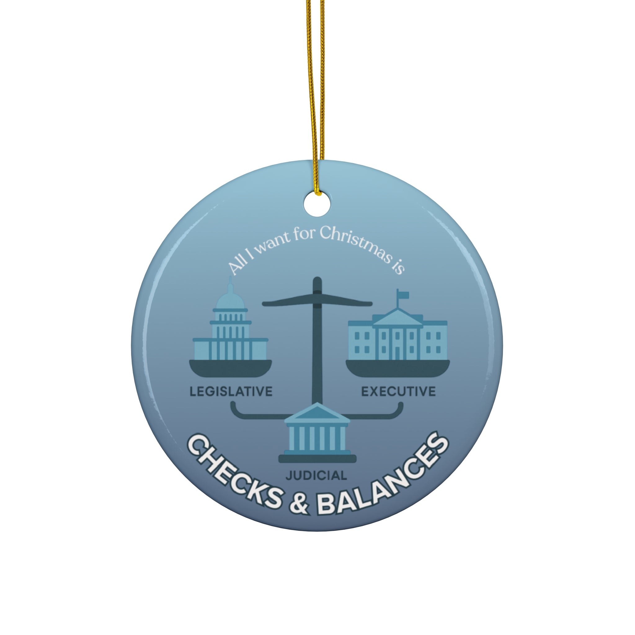 Checks & Balances - Ceramic Ornament