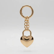 Heart Gold Plated Padlock Charm for Purses