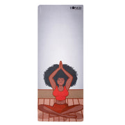 Custom made yoga mat design of woman in yoga pose