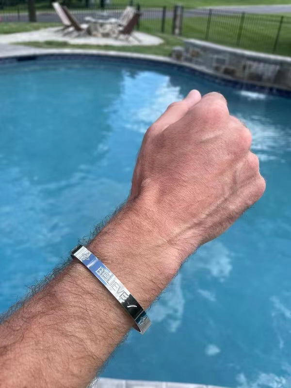 VALENCIA KEY Men's BELIEVE Cuff Bracelet