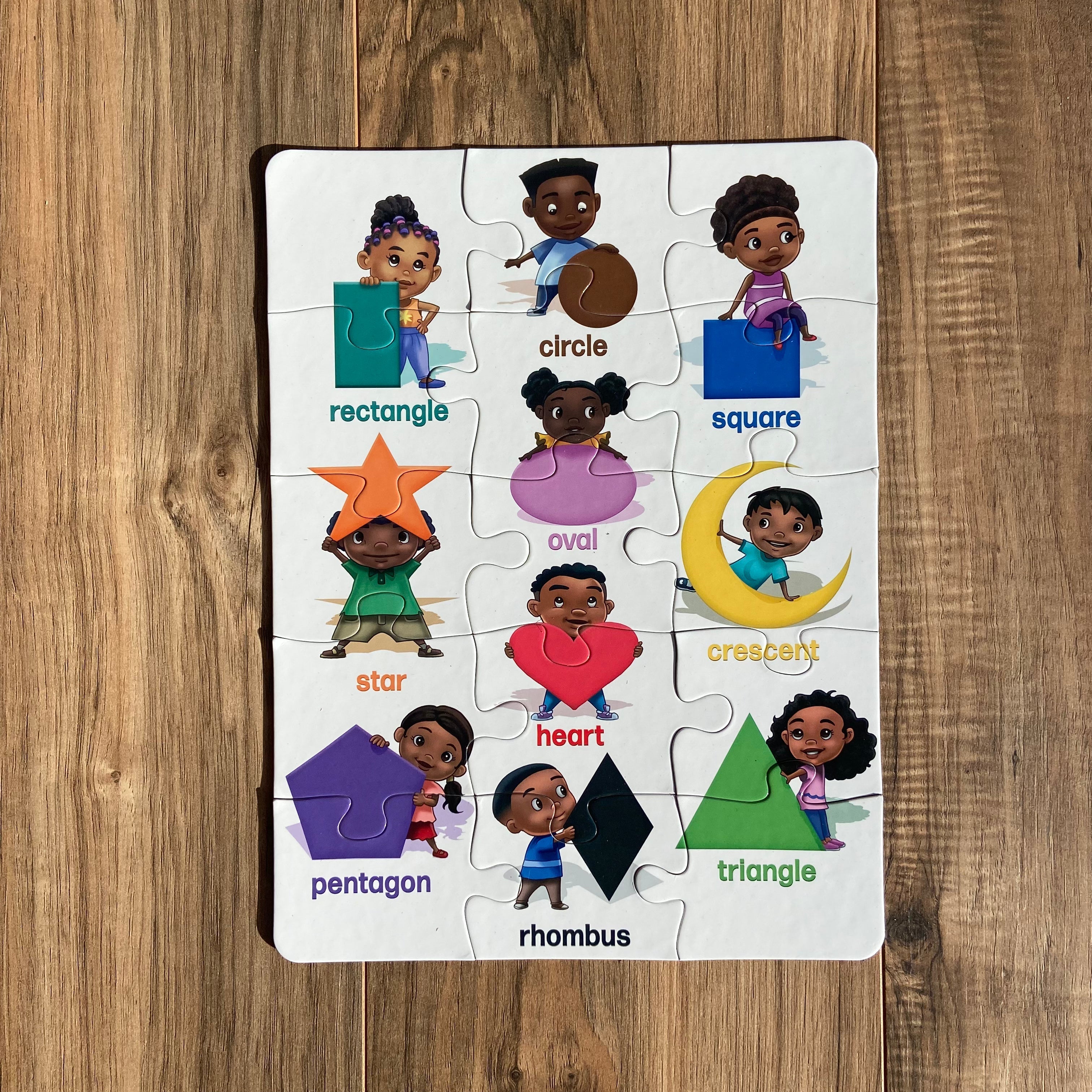 Diversity Shapes & Geometry Puzzle for Kids | 15-Piece Educational Jigsaw Puzzle