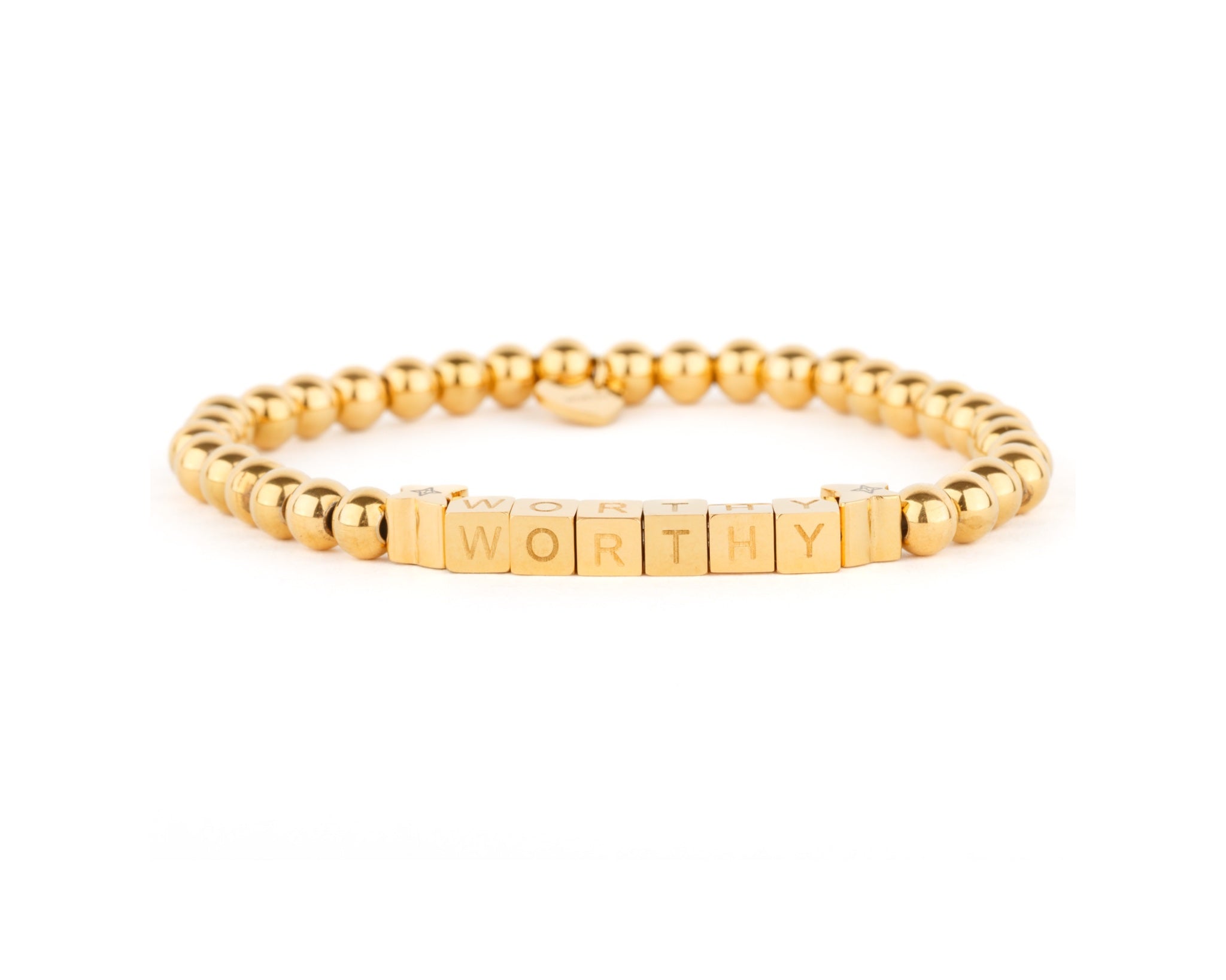 WORTHY Stainless Steel Beaded Bracelet - Gold, Small