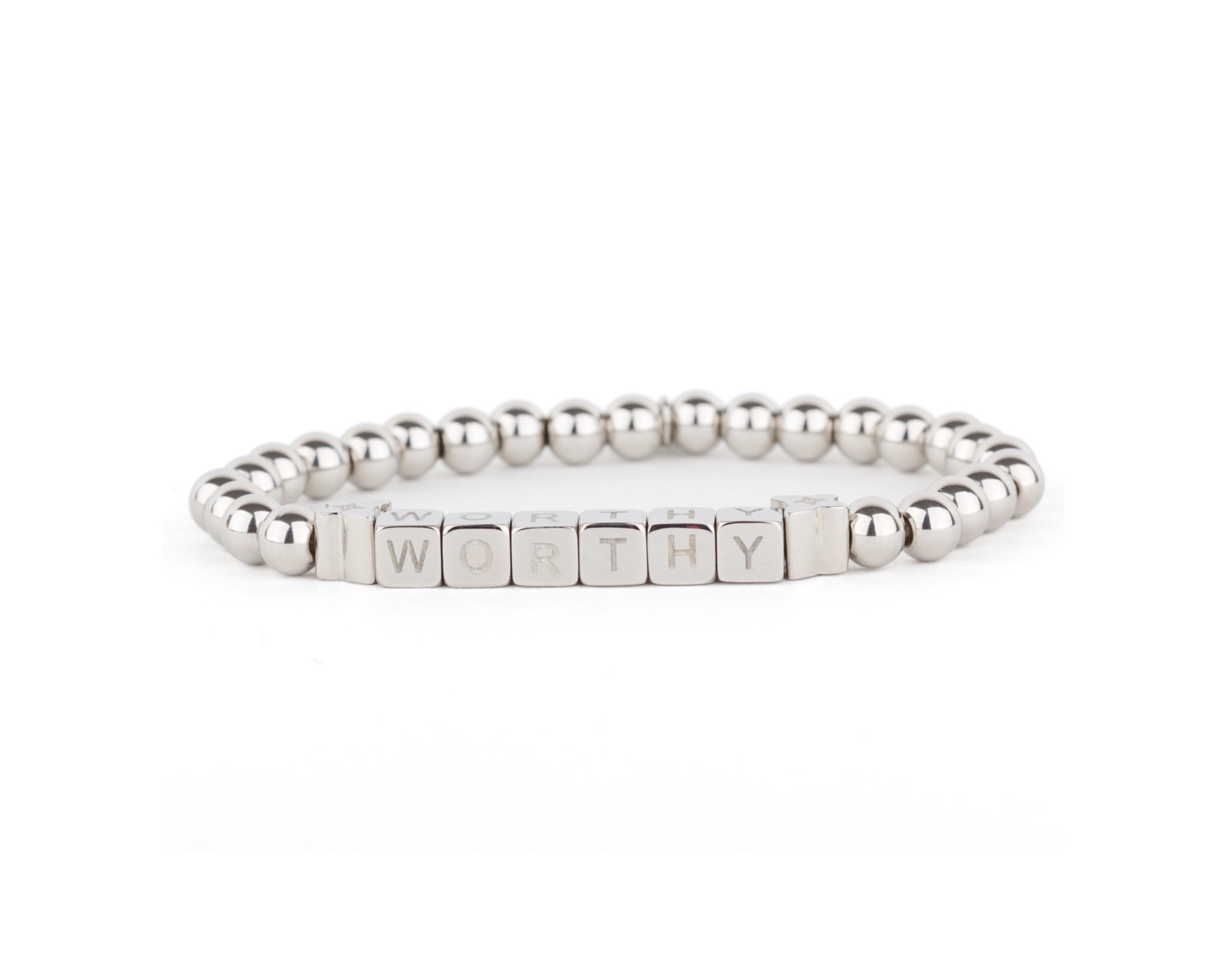 WORTHY Stainless Steel Beaded Bracelet - Silver, Small