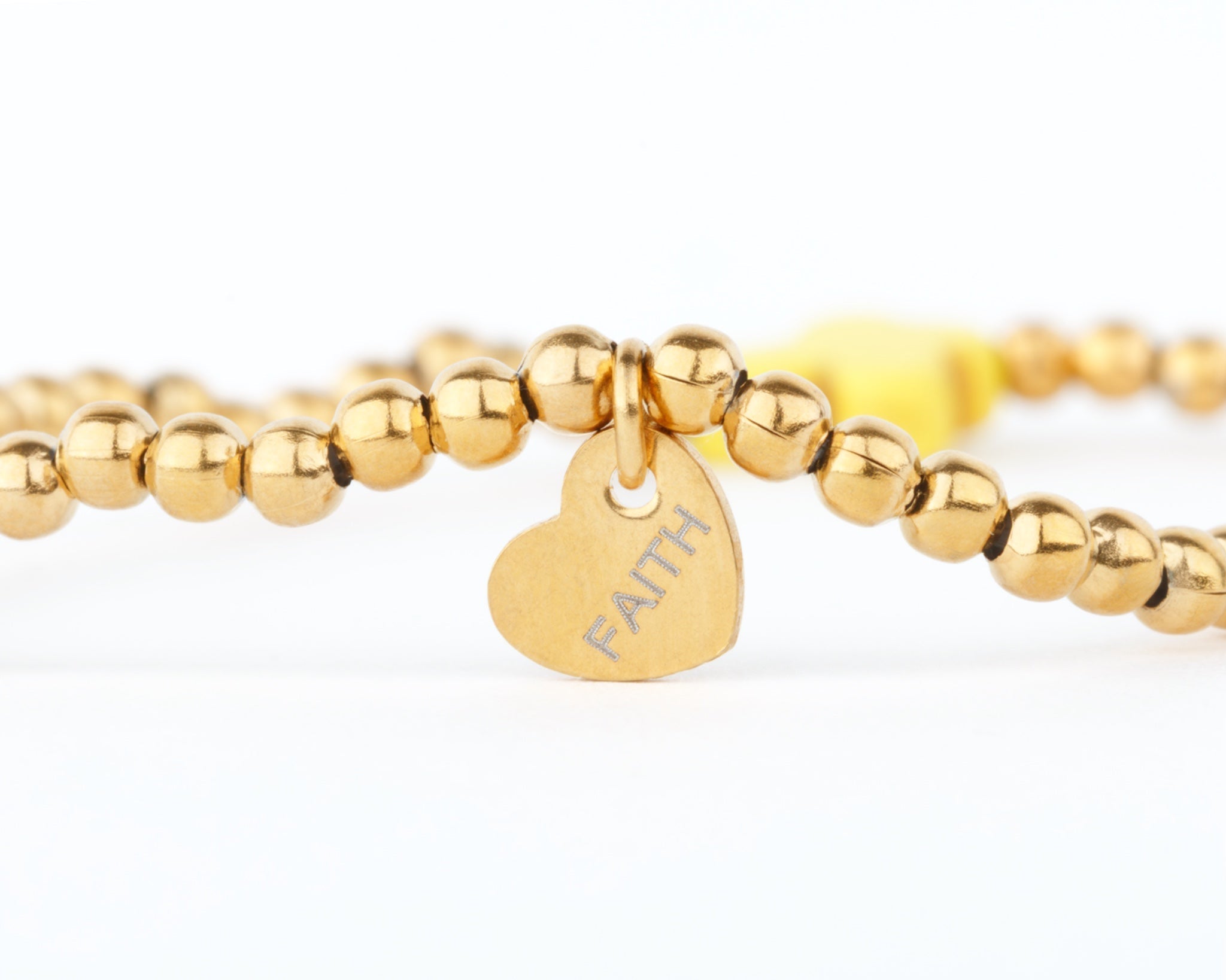 VALENCIA KEY FAITHFUL LOVE Beaded Bracelet - Gold