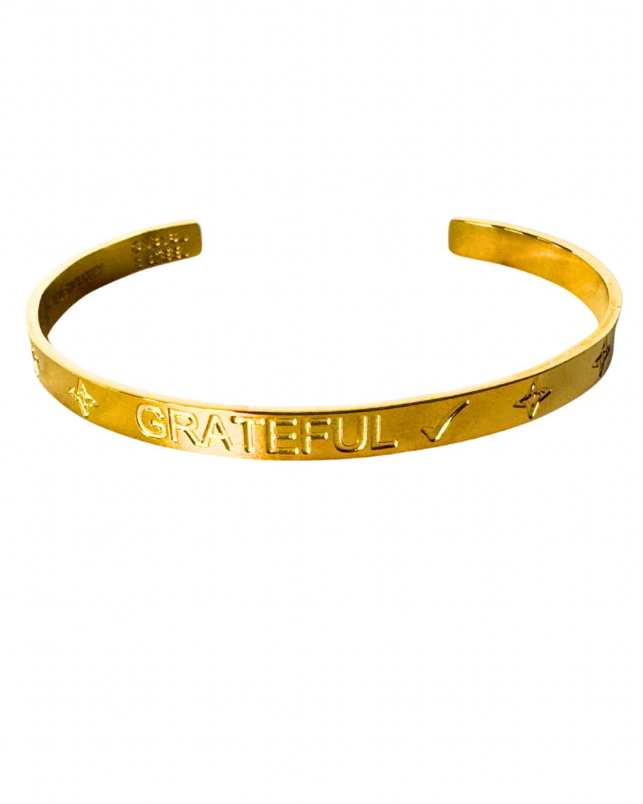 VALENCIA KEY GRATEFUL Adjustable Cuff Bracelet