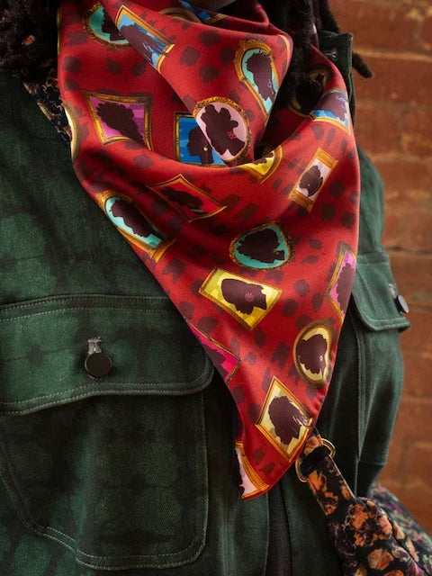 Lovely Ones Silk Twill Scarf | Double-sided 34 inch