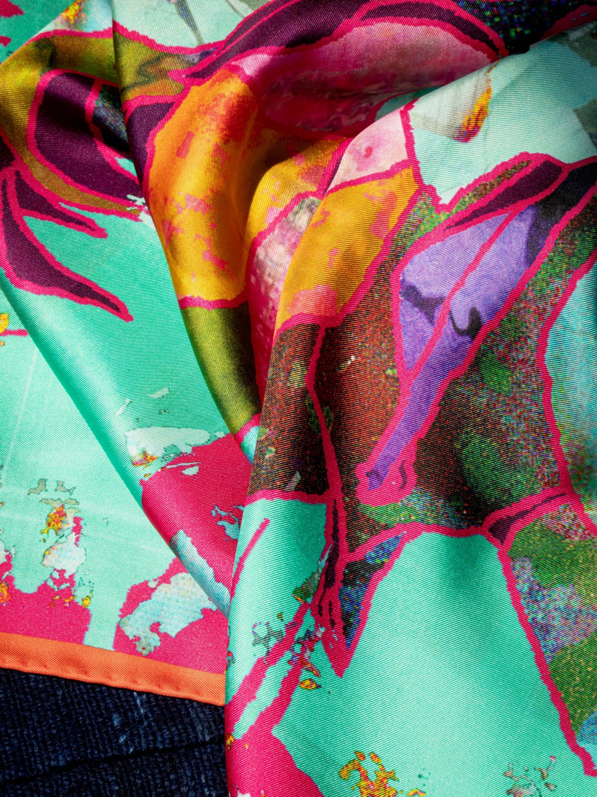 Big Dahlia Energy Silk Twill Scarf | Double-Sided 34 inch