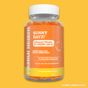 SUNNY DAYZ - Advanced Vitamin D 2000IU w/ K2 Plant-Based Gummies (45 Day Supply)