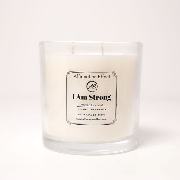 Vanilla Coconut "I Am Strong" Affirmation Candle