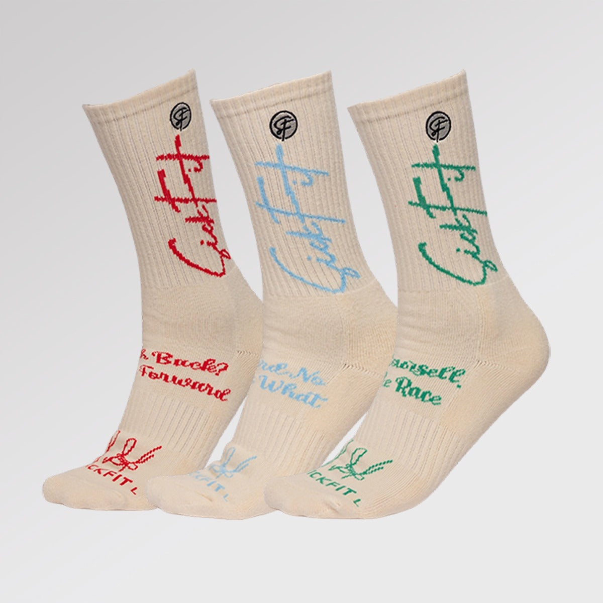 SickFit Crème Compression Socks (15-18 mmHg) – 3-Pack Crew Set