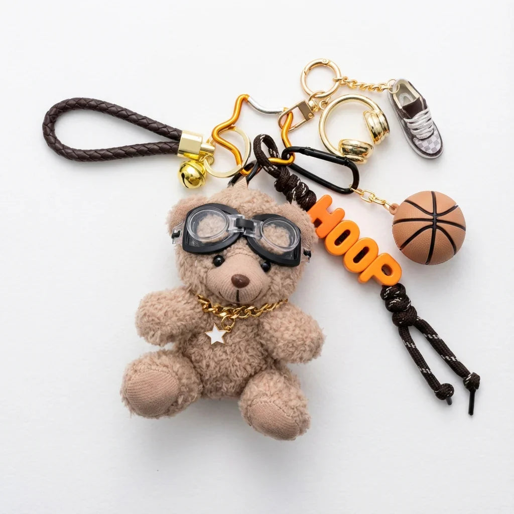 "Hoop Dreams" Aviator Bear Bag Charm Bundle