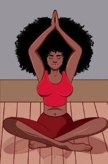 Custom made yoga mat design of woman in yoga pose