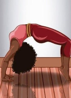 Custom made yoga mat design of woman in yoga pose