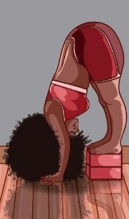 Custom made yoga mat design of woman in yoga pose